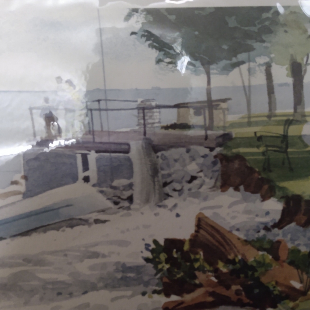 Watercolor painting, beach